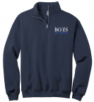 Navy Blue 1/4-Zip Cadet Collar Sweatshirt with Embroidered NASBOCES GC TECH Logo